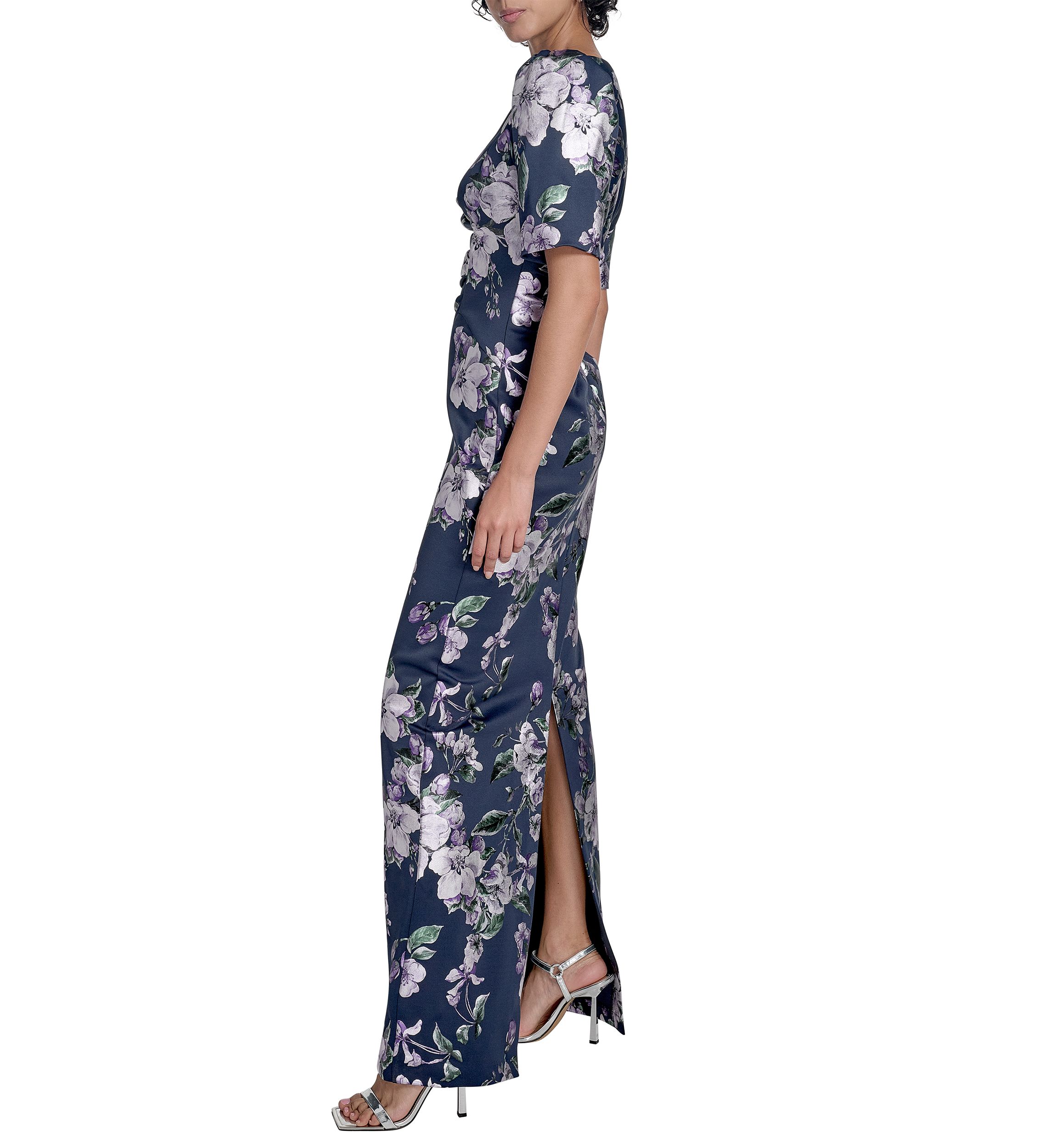 Womens Floral Printed Slim Gown