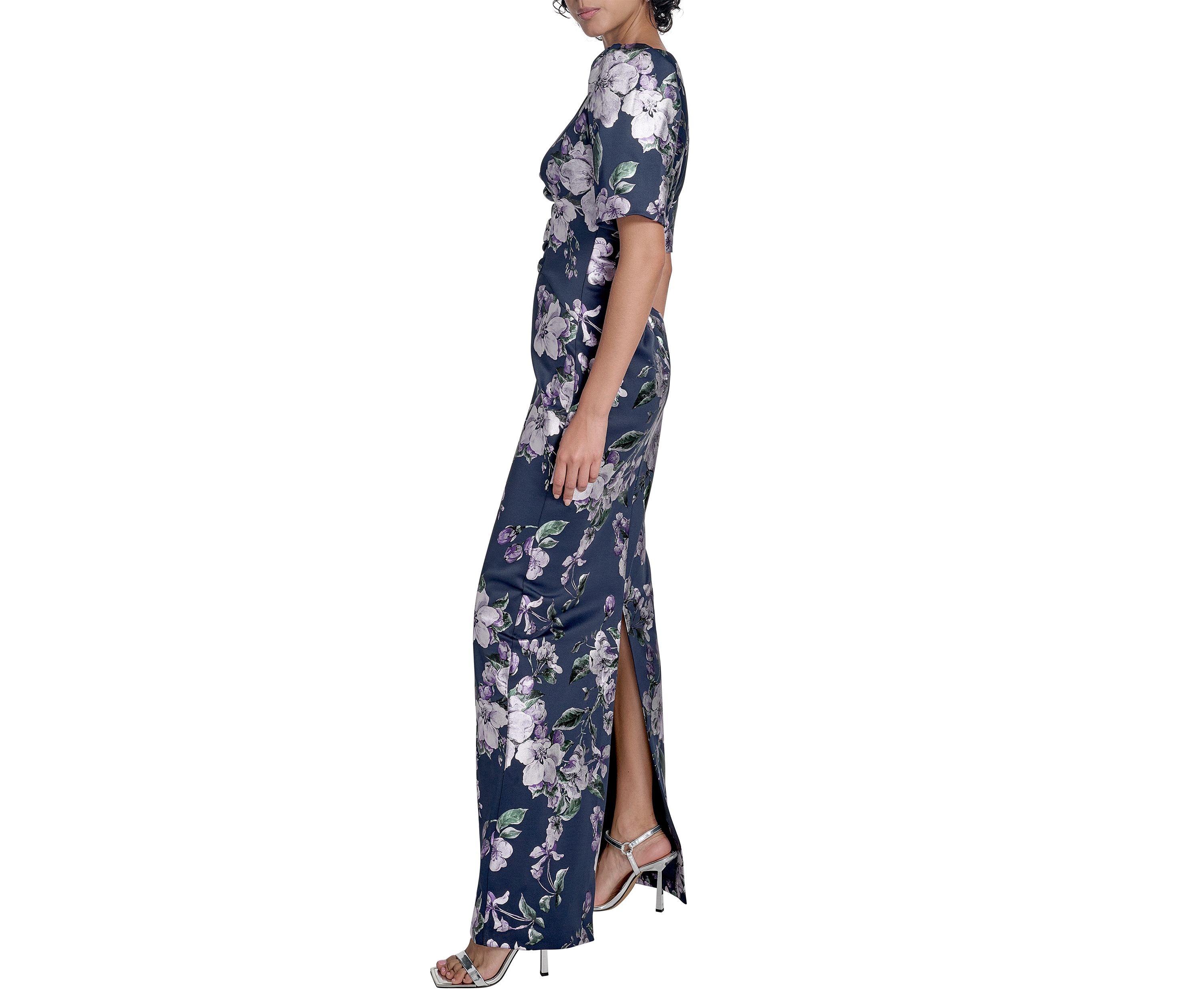 Womens Floral Printed Slim Gown