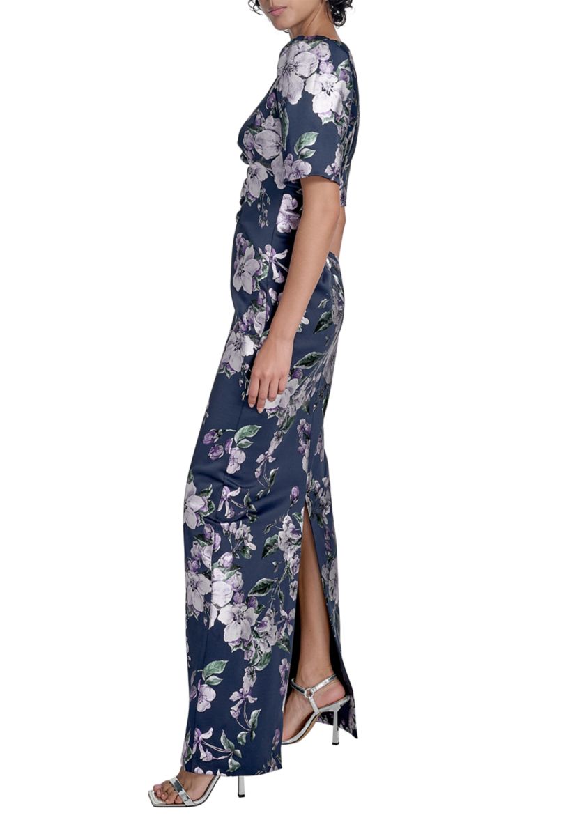 Womens Floral Printed Slim Gown