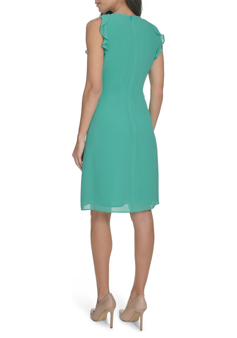 Womens Ruffle A-Line Dress