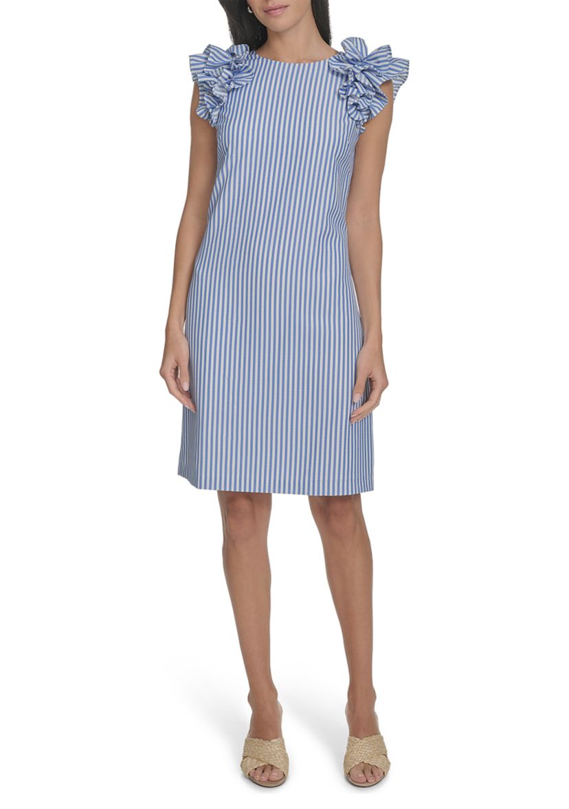 Womens Stripe Printed Sheath Dress