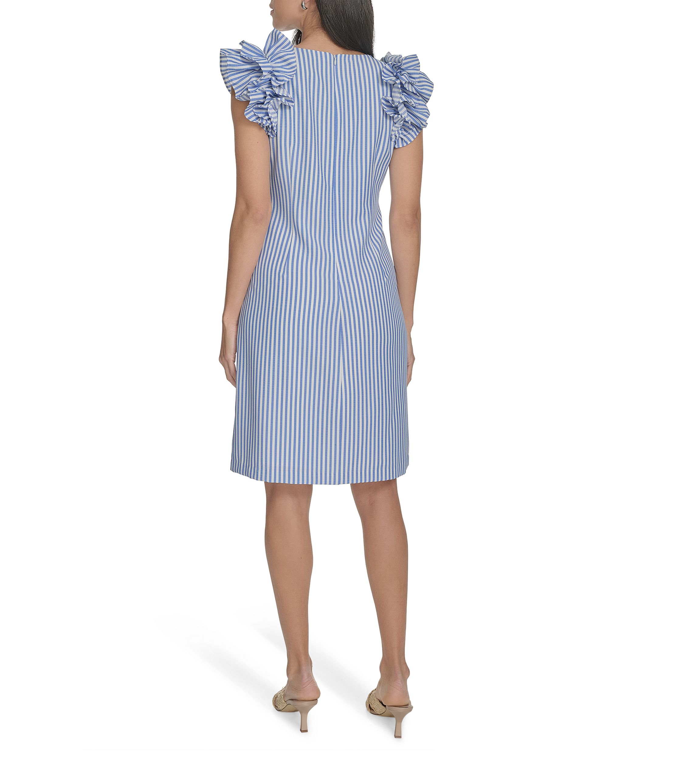 Womens Stripe Printed Sheath Dress