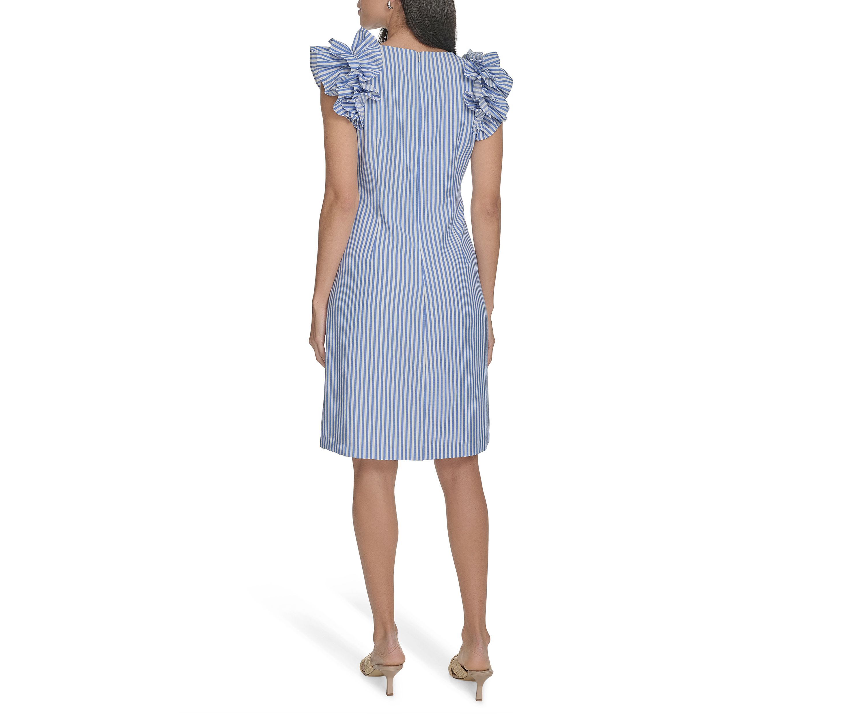 Womens Stripe Printed Sheath Dress