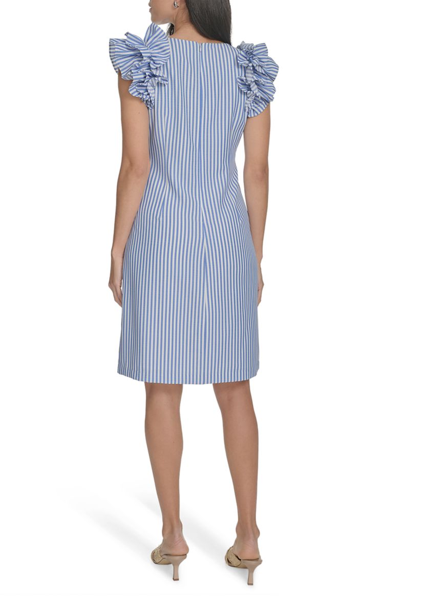 Womens Stripe Printed Sheath Dress