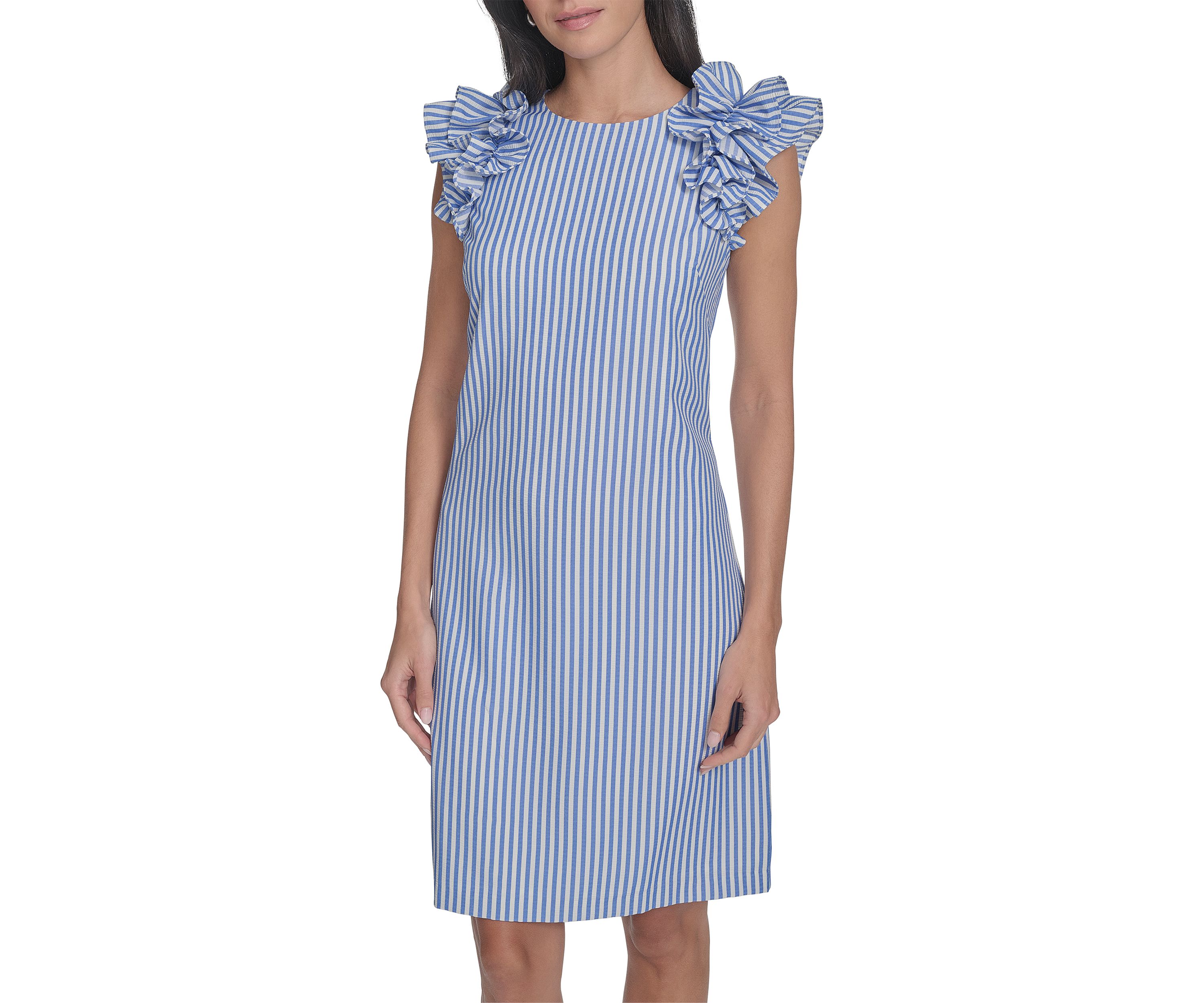 Womens Stripe Printed Sheath Dress