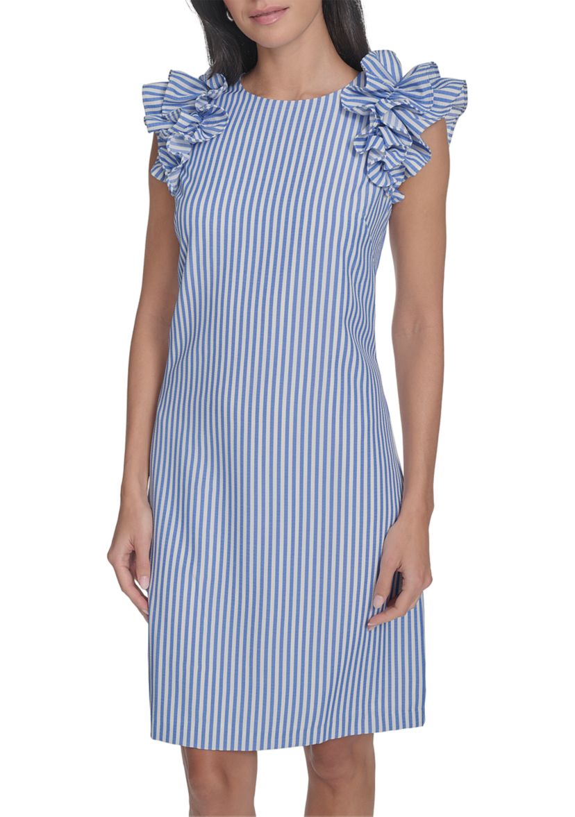 Womens Stripe Printed Sheath Dress