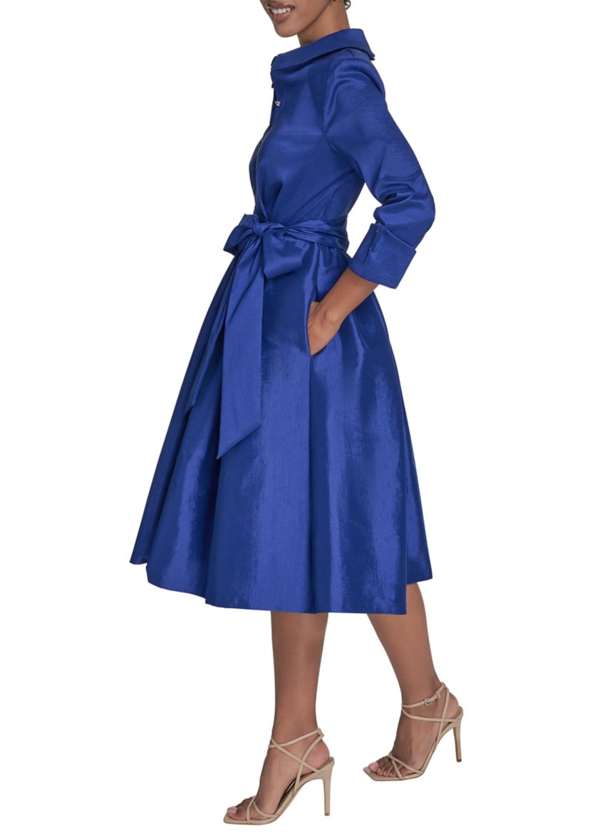 Womens Tie Waist A-Line Dress
