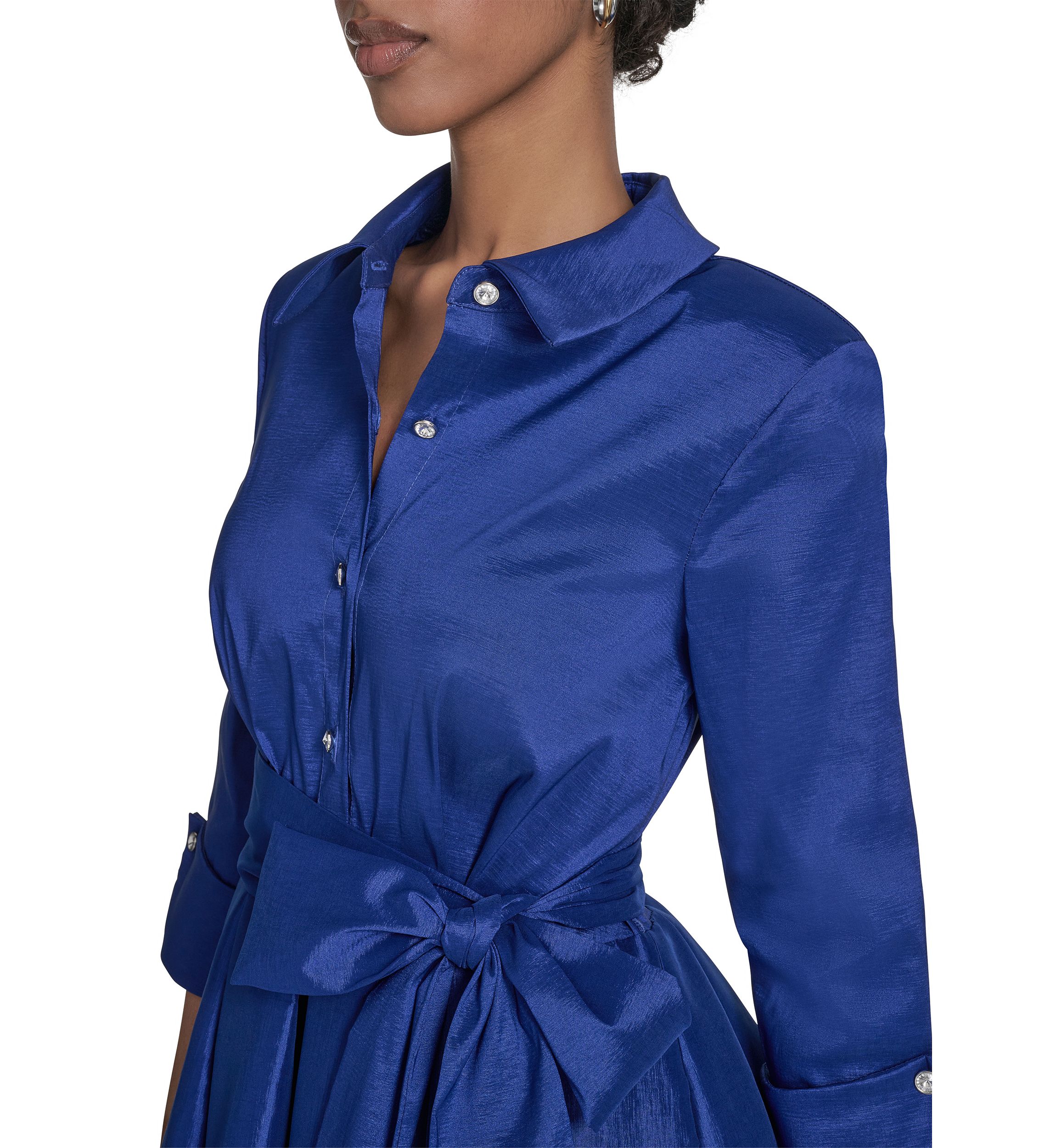 Womens Tie Waist A-Line Dress