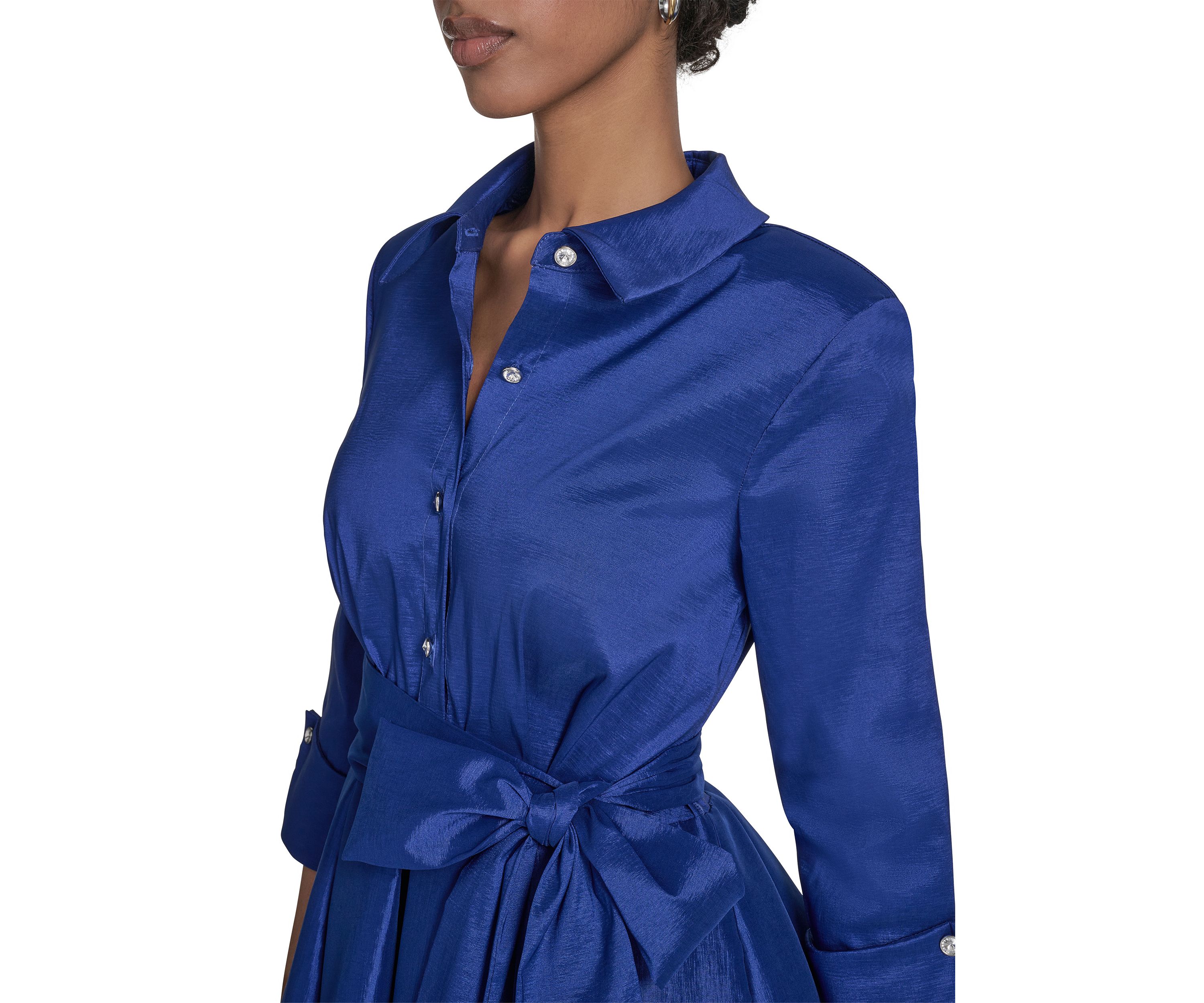 Womens Tie Waist A-Line Dress