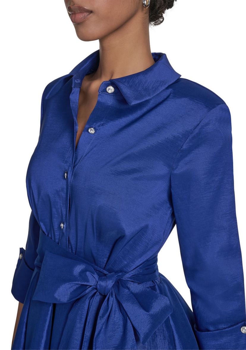 Womens Tie Waist A-Line Dress