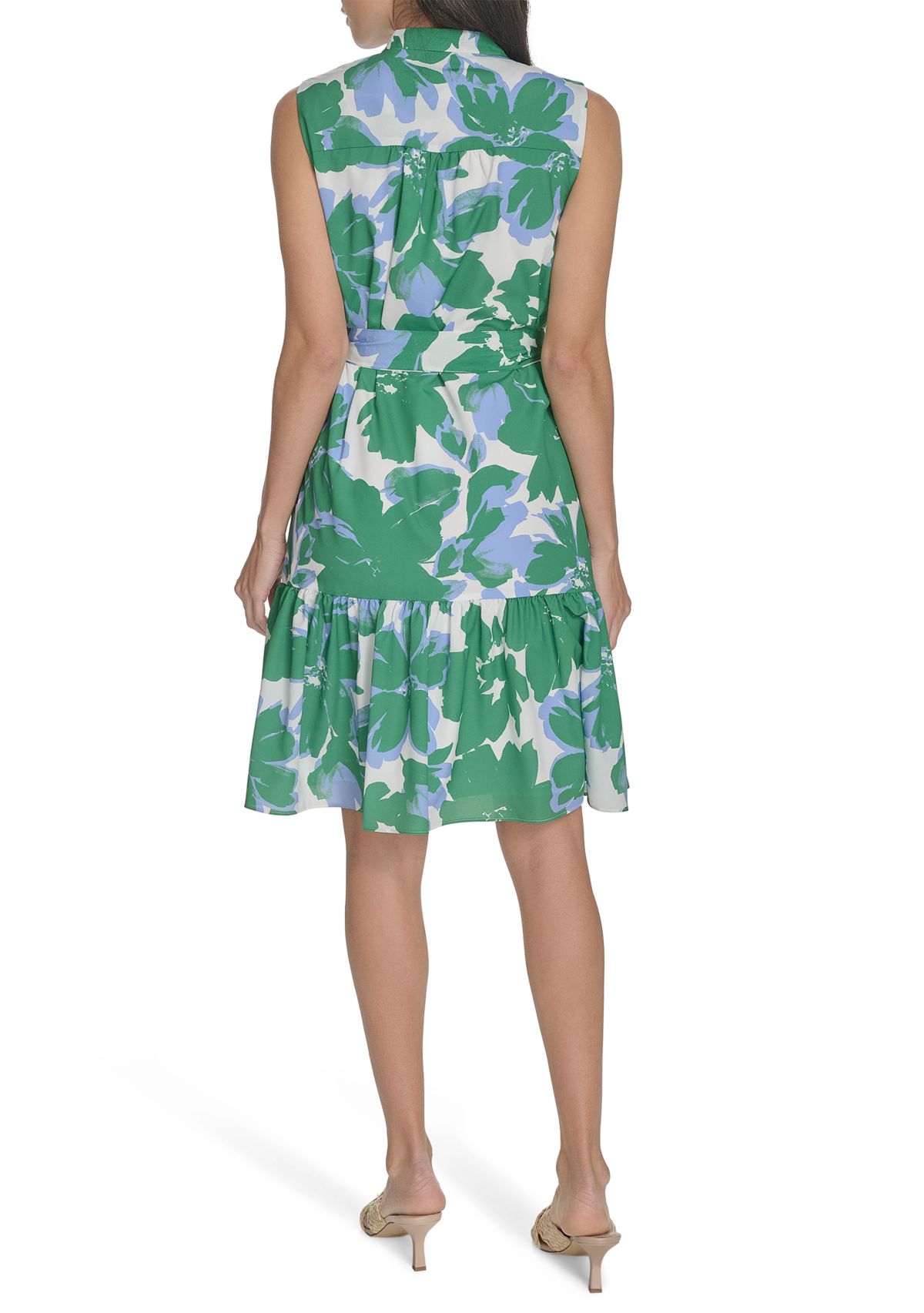 Womens V-Neck Floral Printed Dress