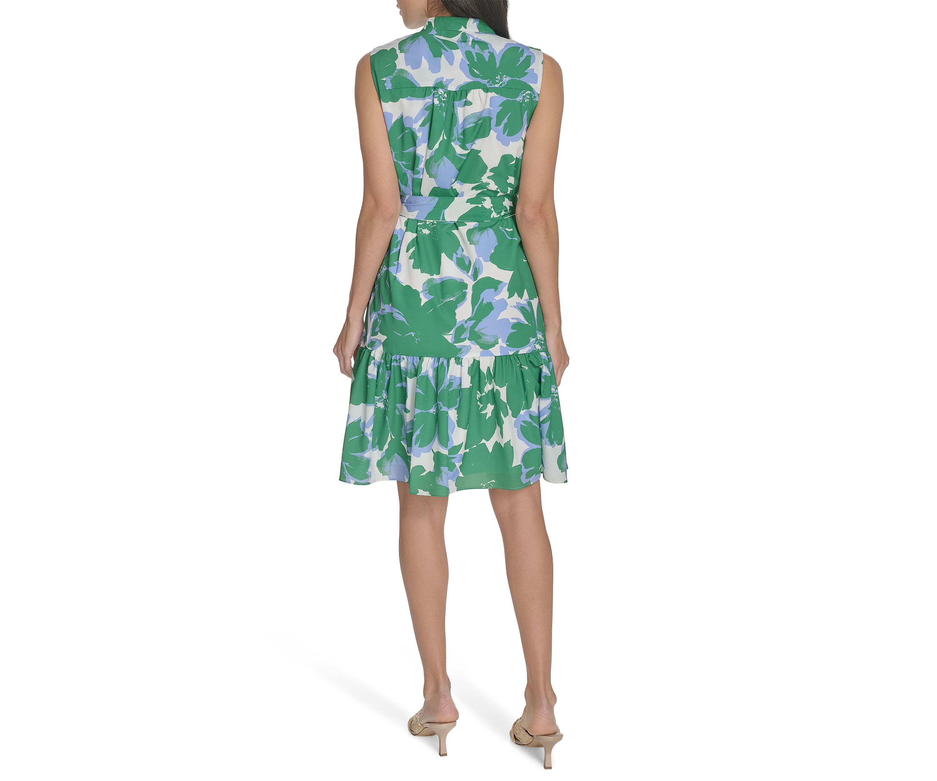 Womens V-Neck Floral Printed Dress
