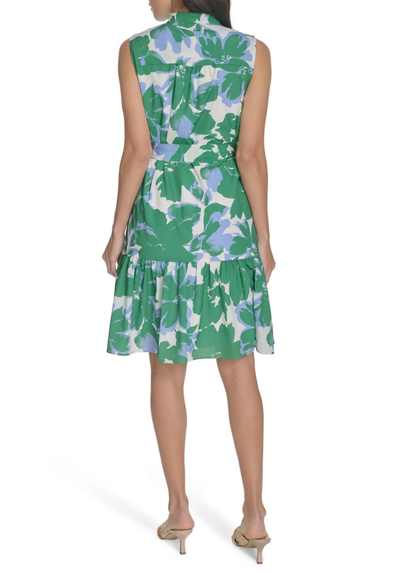 Womens V-Neck Floral Printed Dress