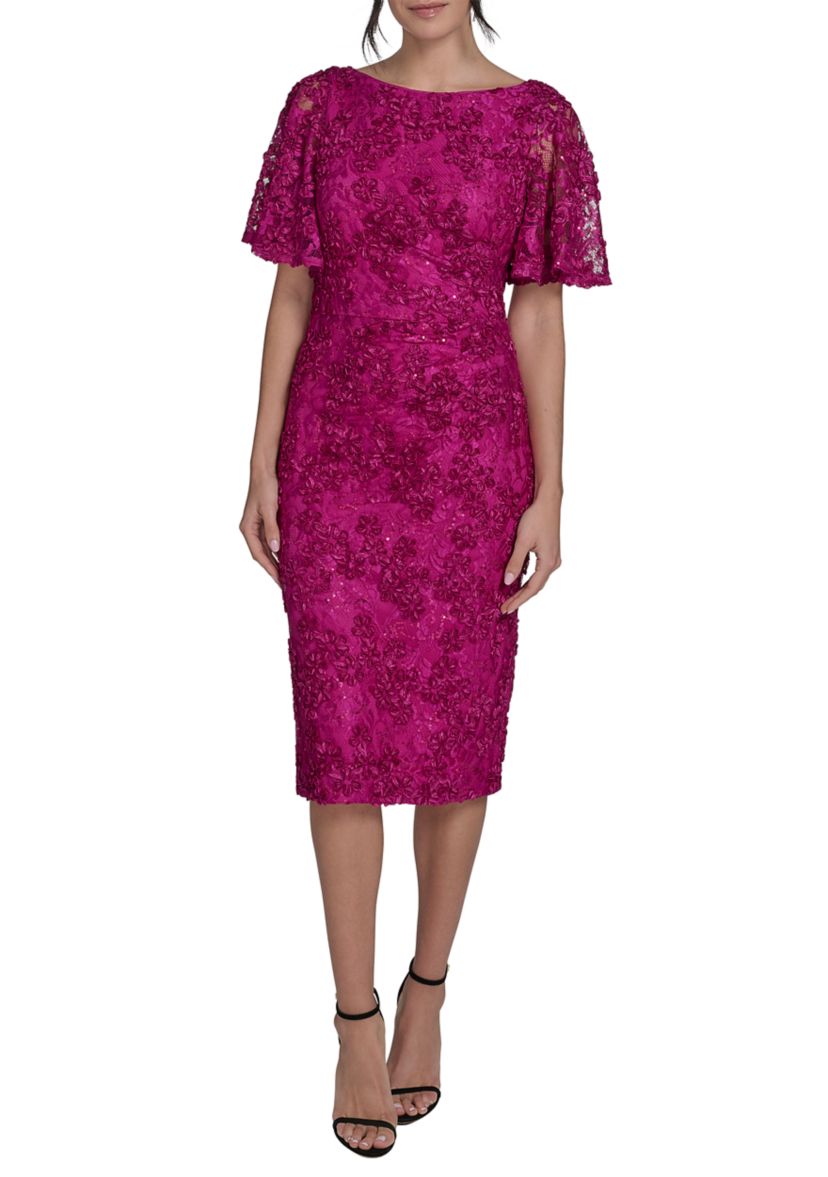 Womens Lace Sheath Dress