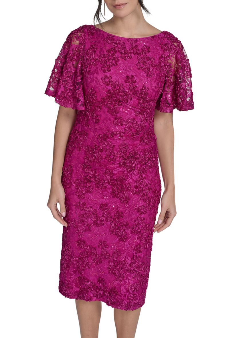 Womens Lace Sheath Dress