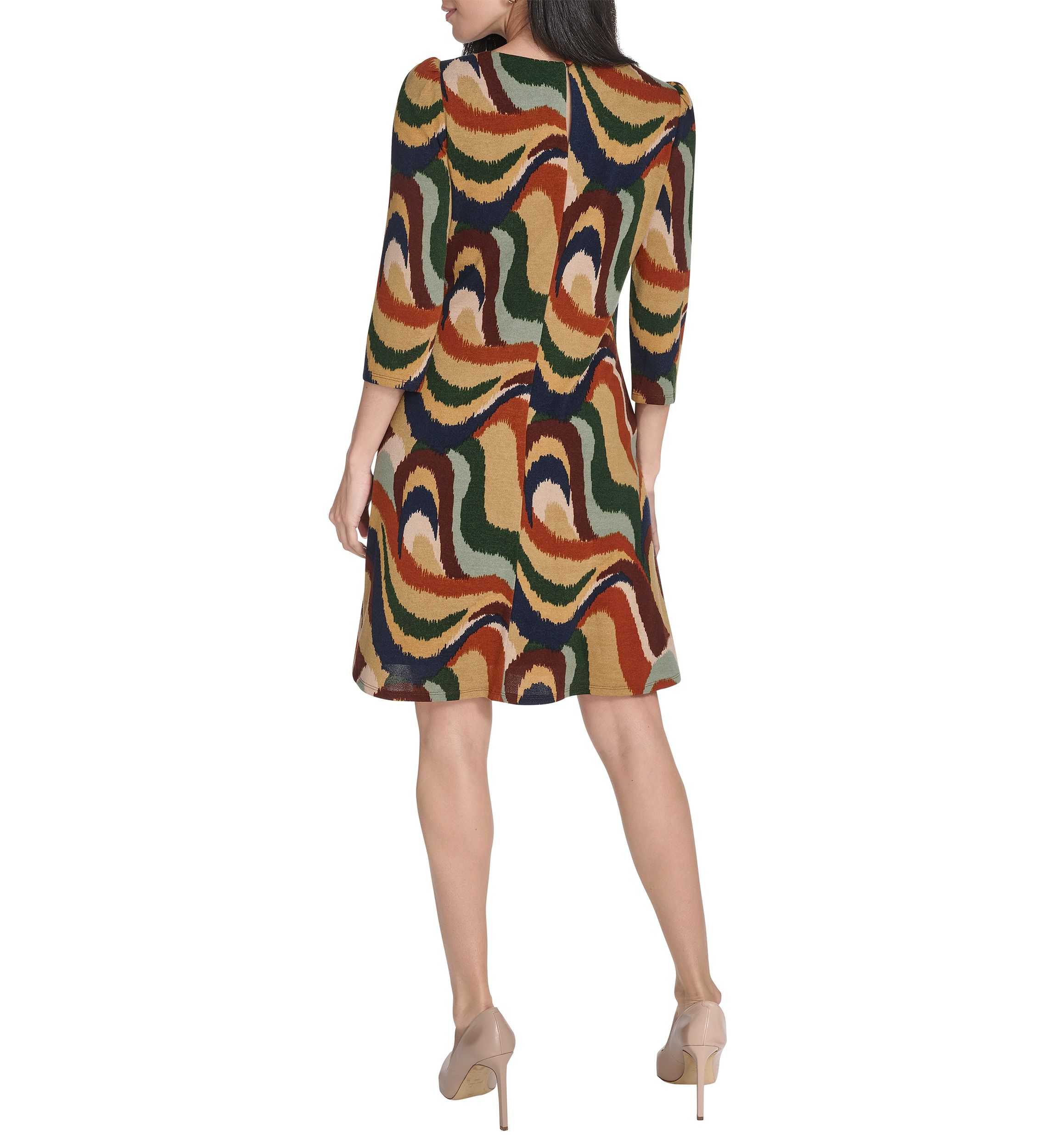 Womens Abstract Print A-Line Dress