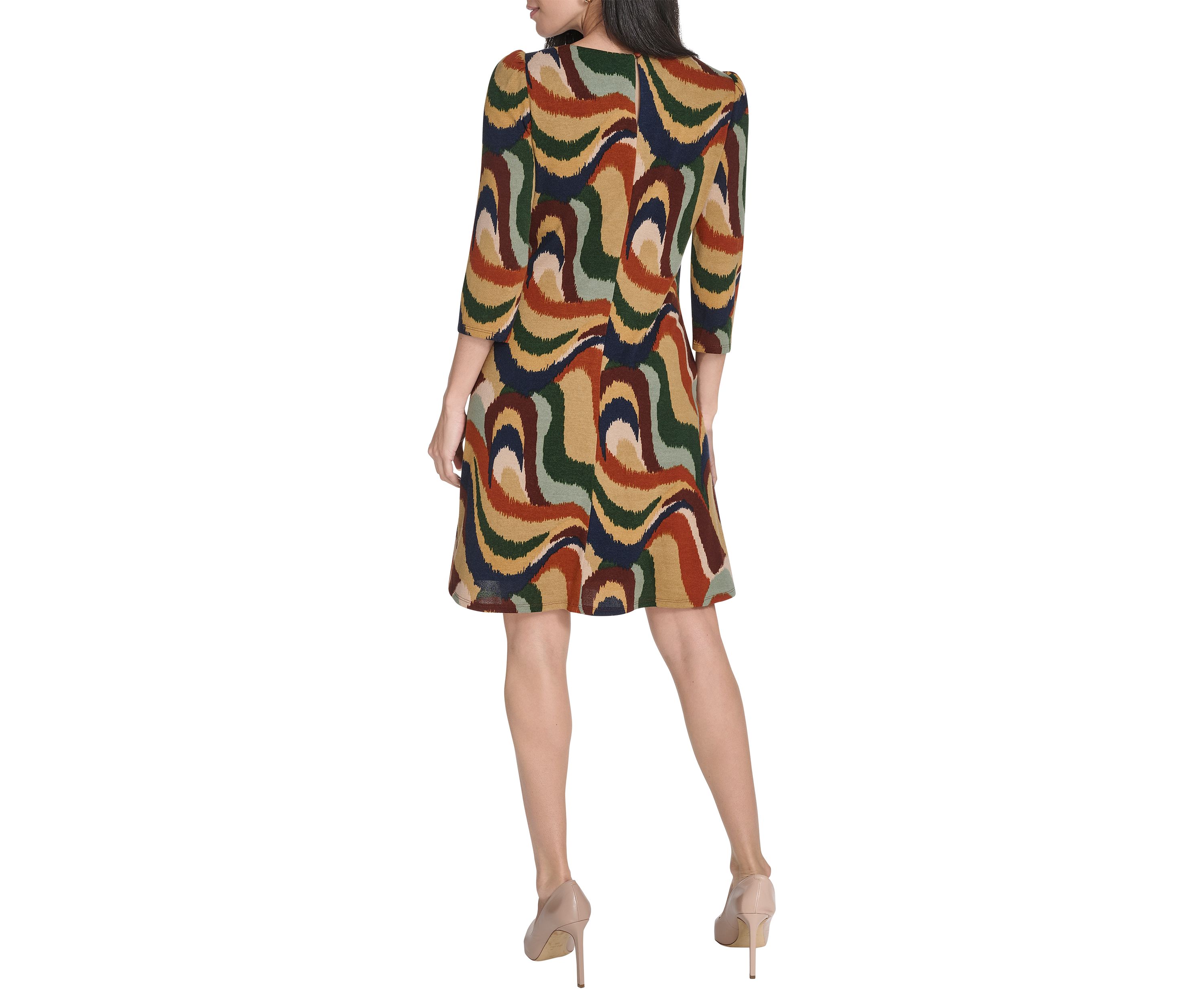 Womens Abstract Print A-Line Dress