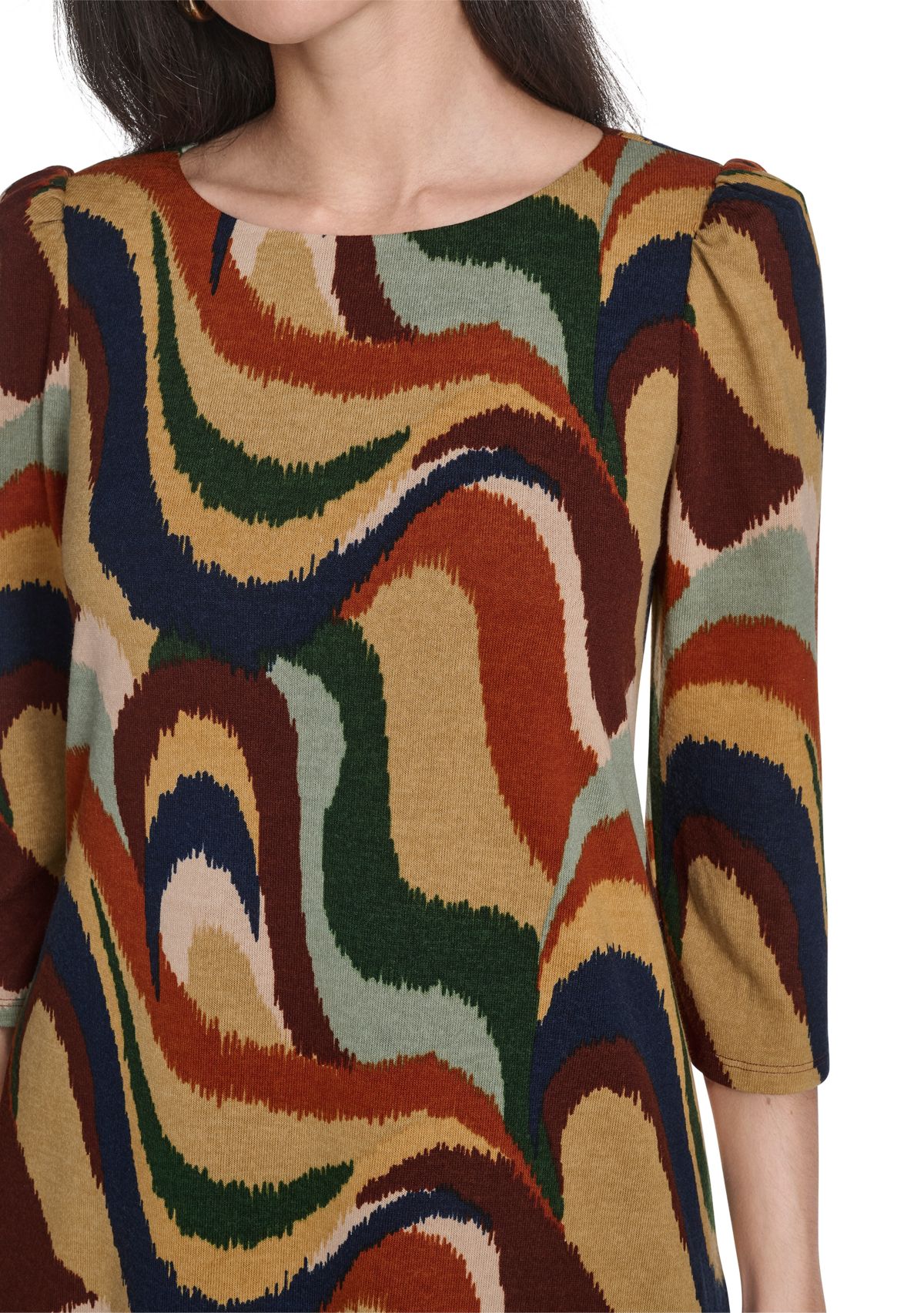 Womens Abstract Print A-Line Dress