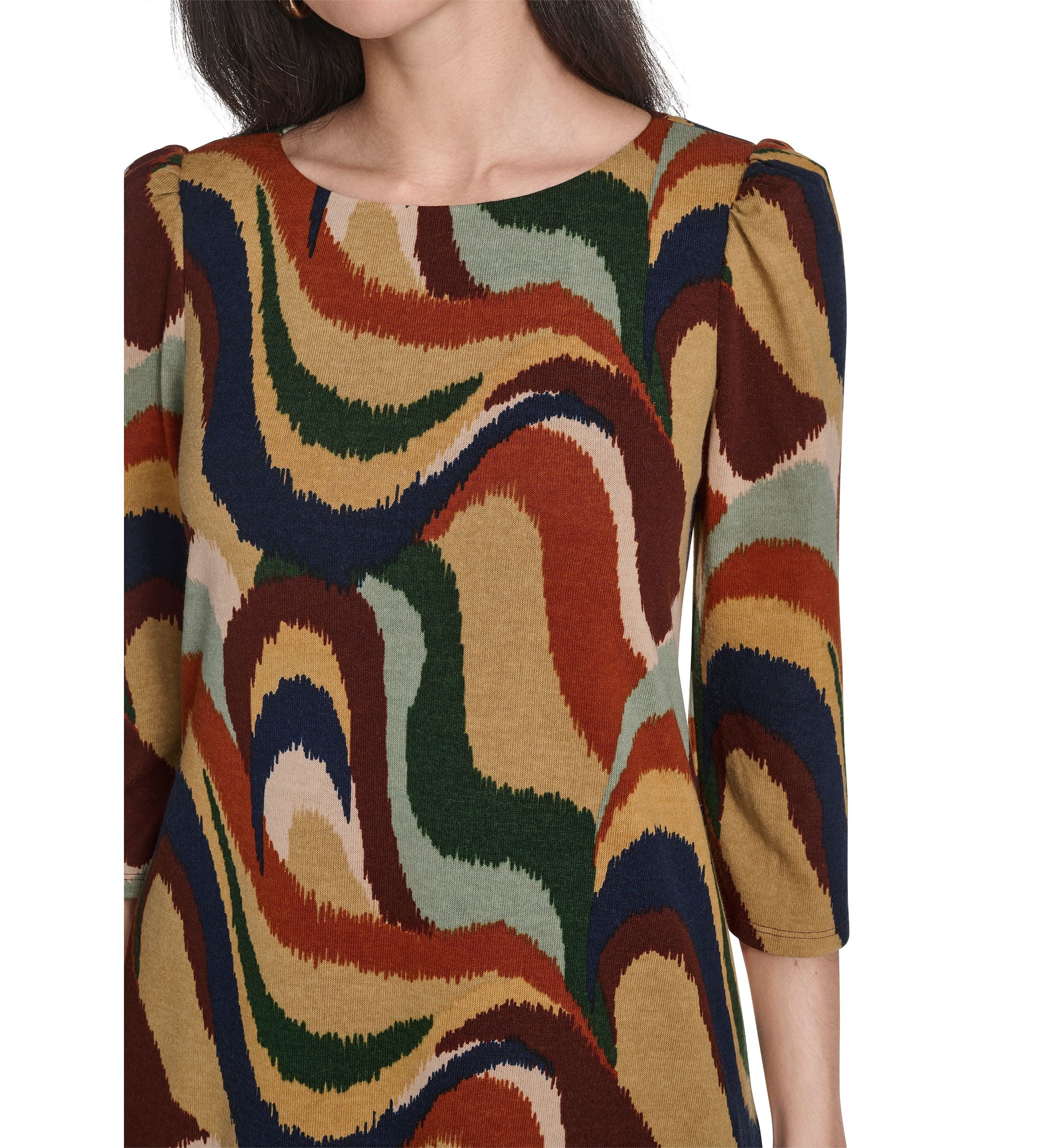 Womens Abstract Print A-Line Dress