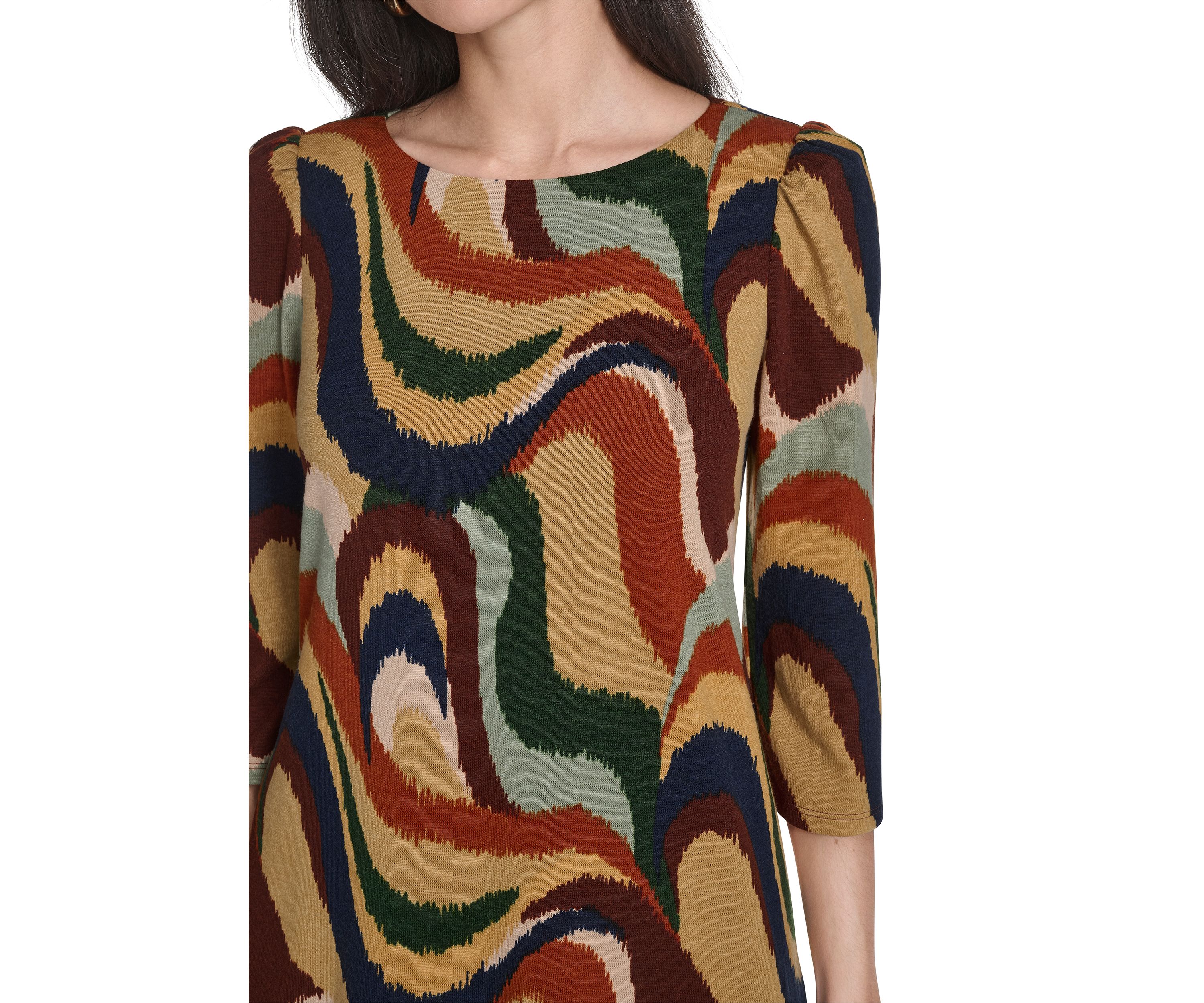 Womens Abstract Print A-Line Dress