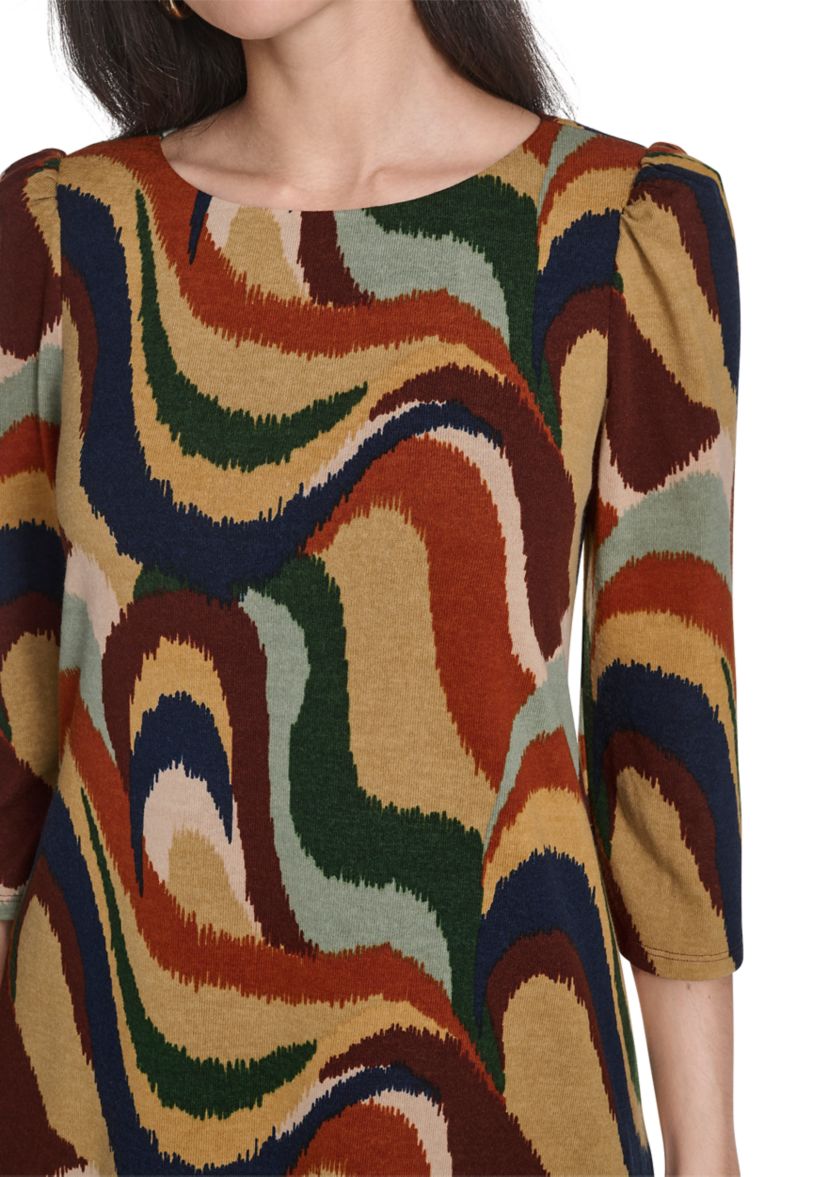 Womens Abstract Print A-Line Dress