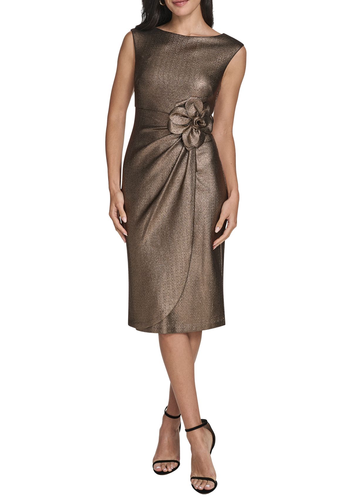 Womens Short Sleeve Boat Neck Solid Knit Slim Dress