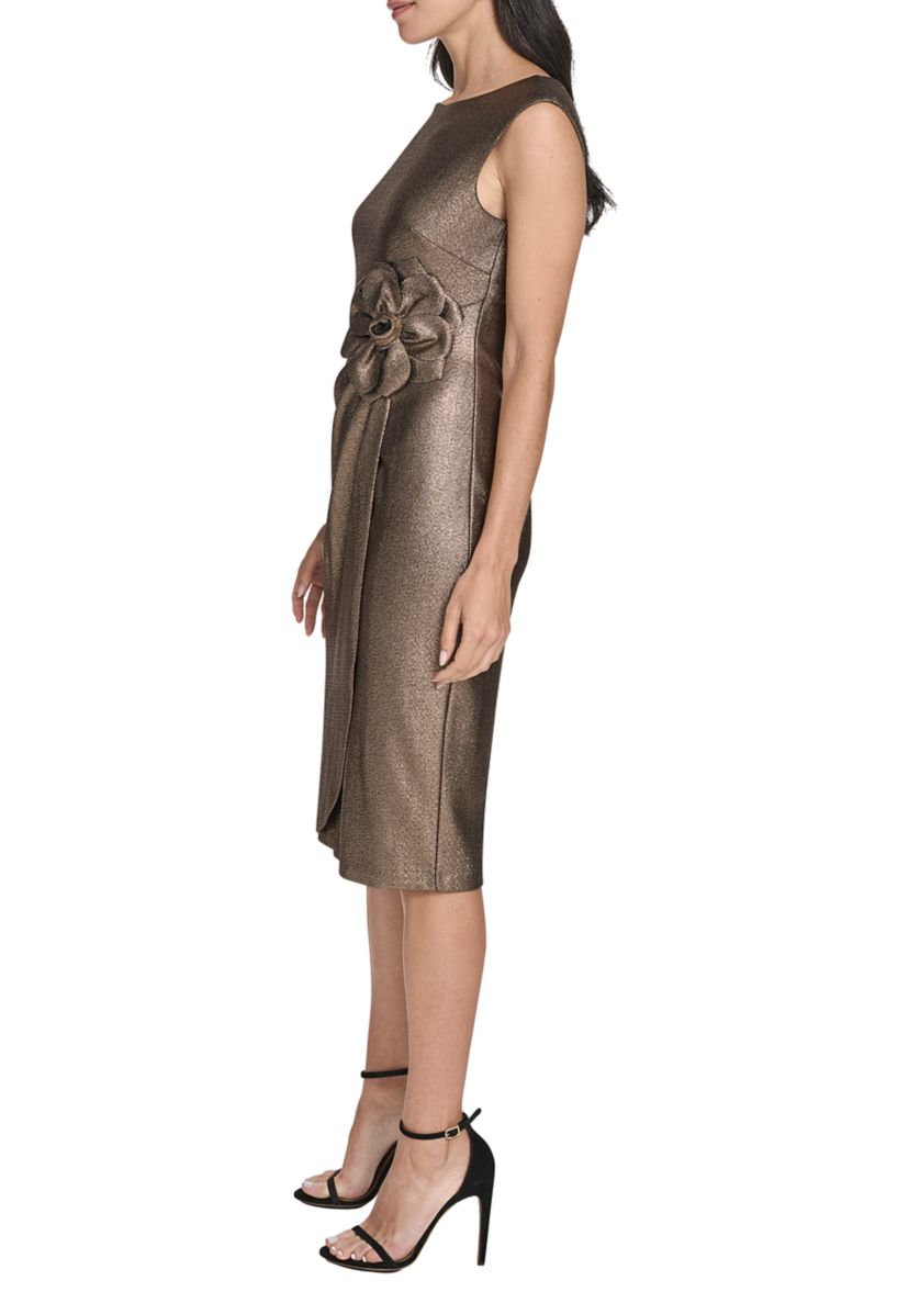 Womens Short Sleeve Boat Neck Solid Knit Slim Dress