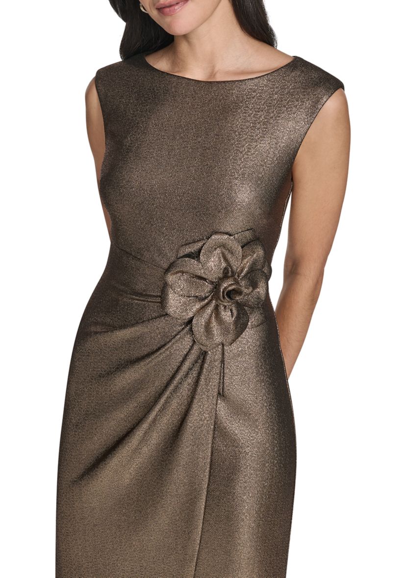 Womens Short Sleeve Boat Neck Solid Knit Slim Dress