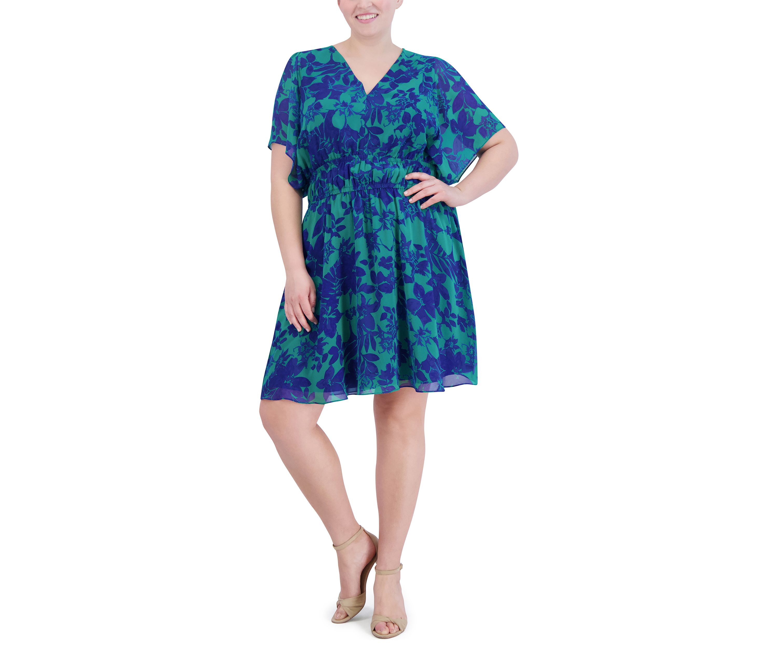 Plus Size Printed Chiffon Dress