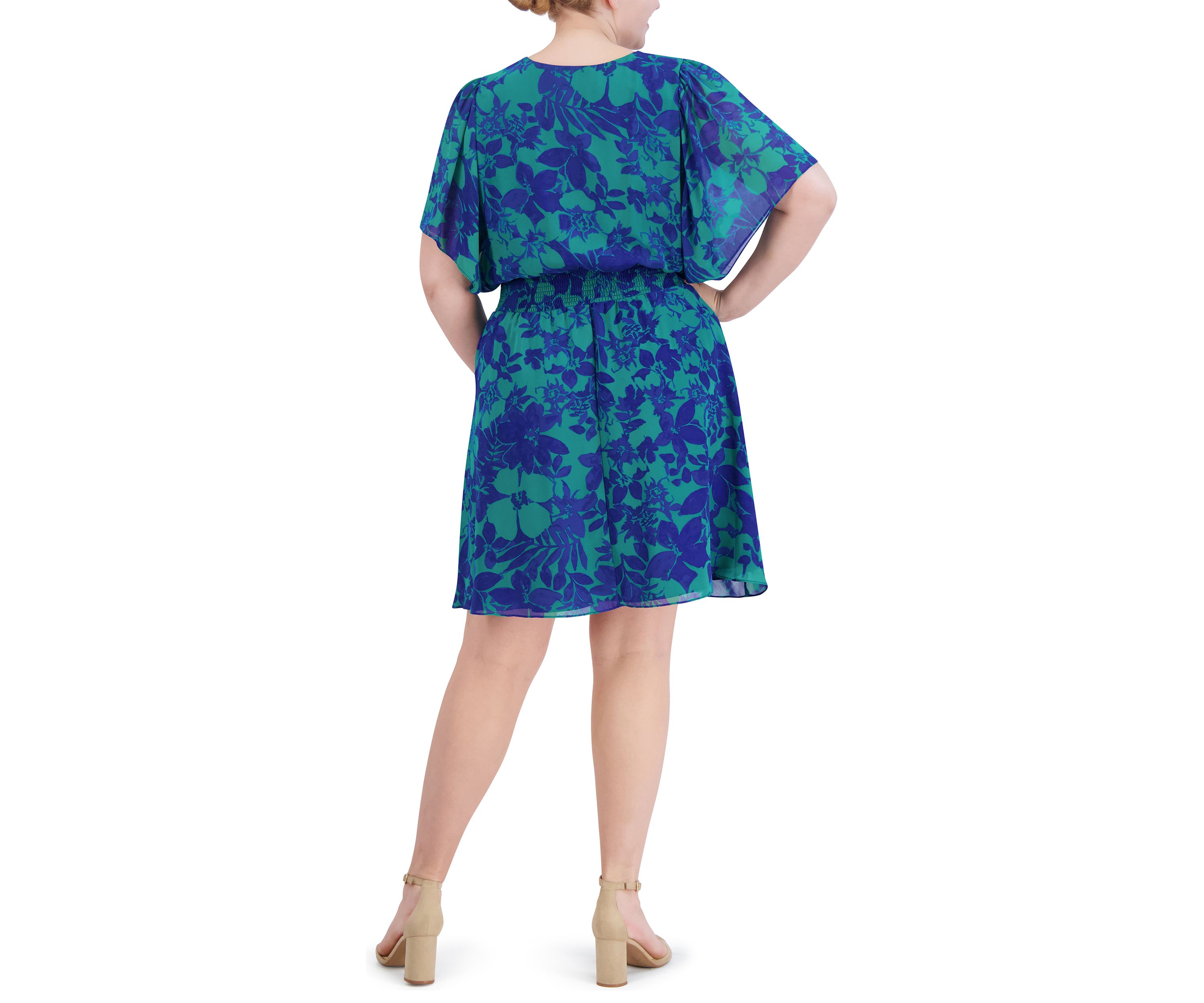 Plus Size Printed Chiffon Dress