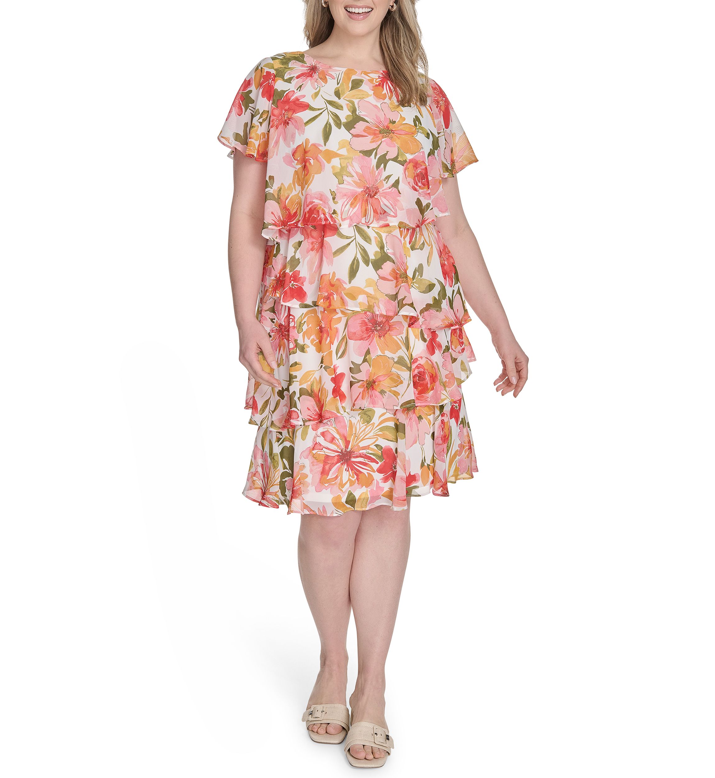 Plus Size Floral Printed Dress