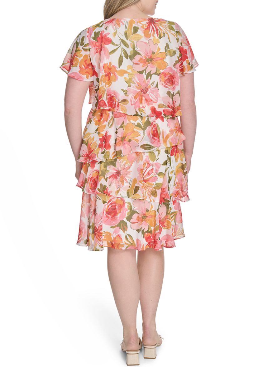 Plus Size Floral Printed Dress