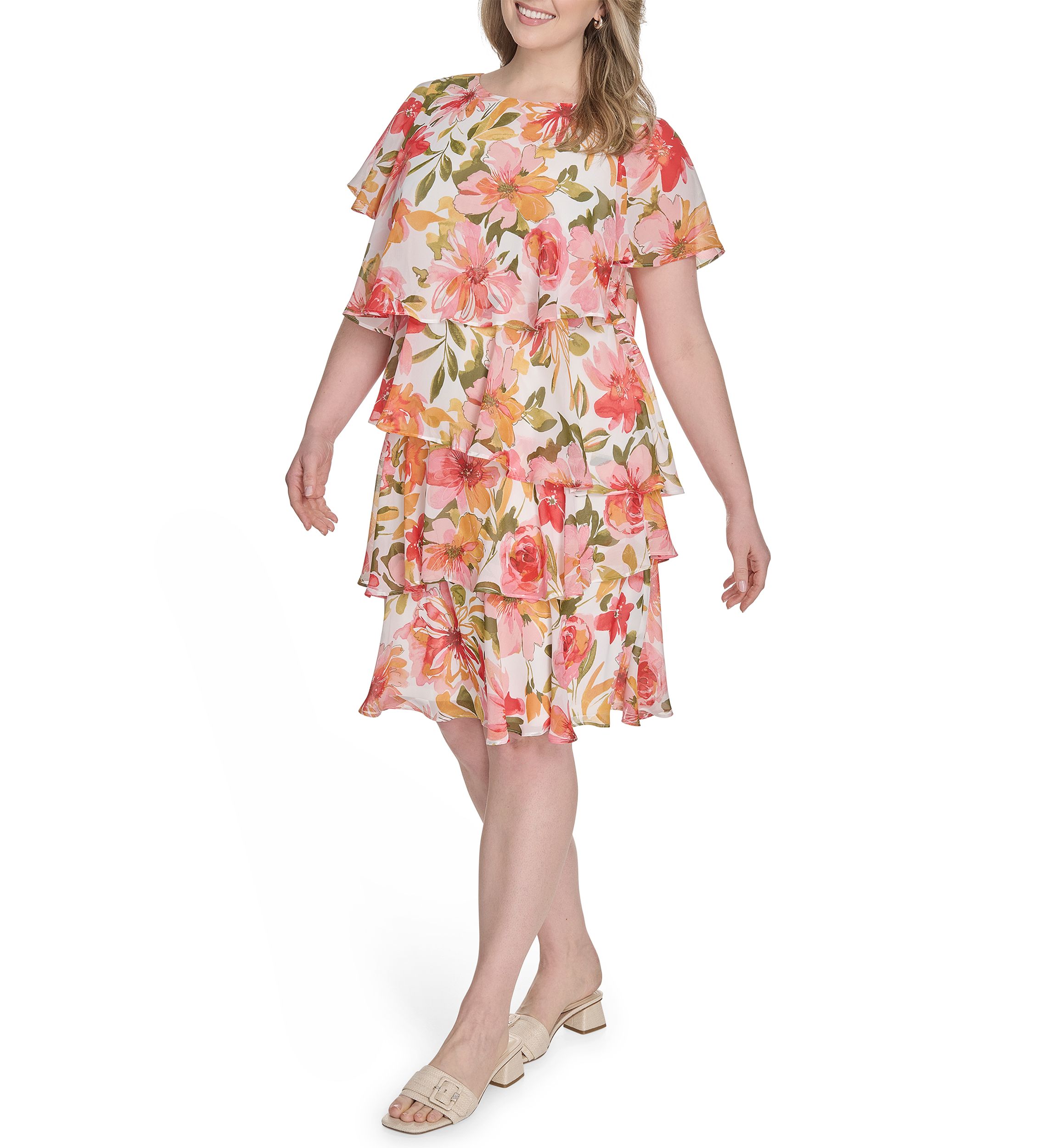 Plus Size Floral Printed Dress