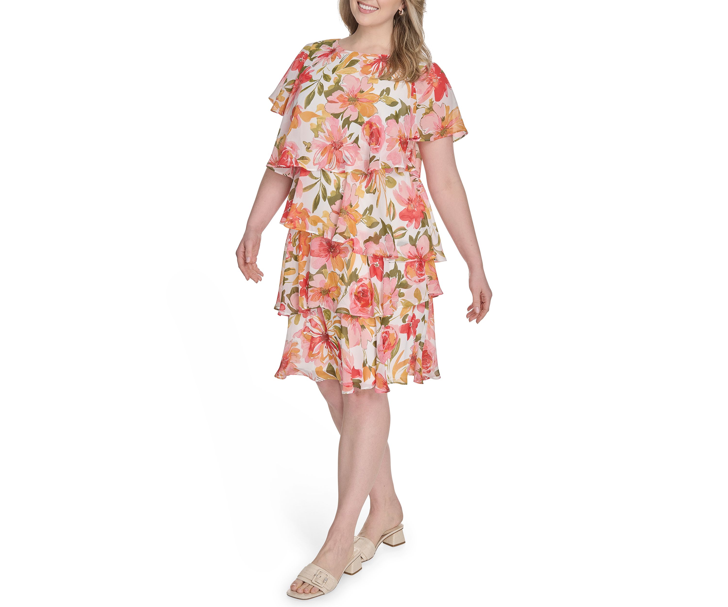 Plus Size Floral Printed Dress