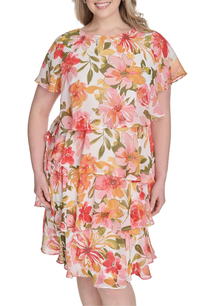 Plus Size Floral Printed Dress
