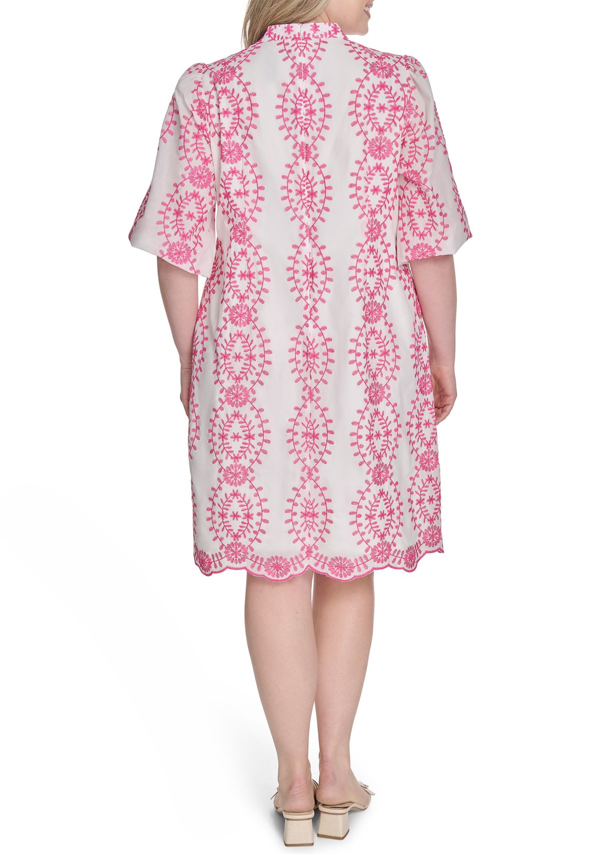 Plus Size Embroidered Cotton Dress