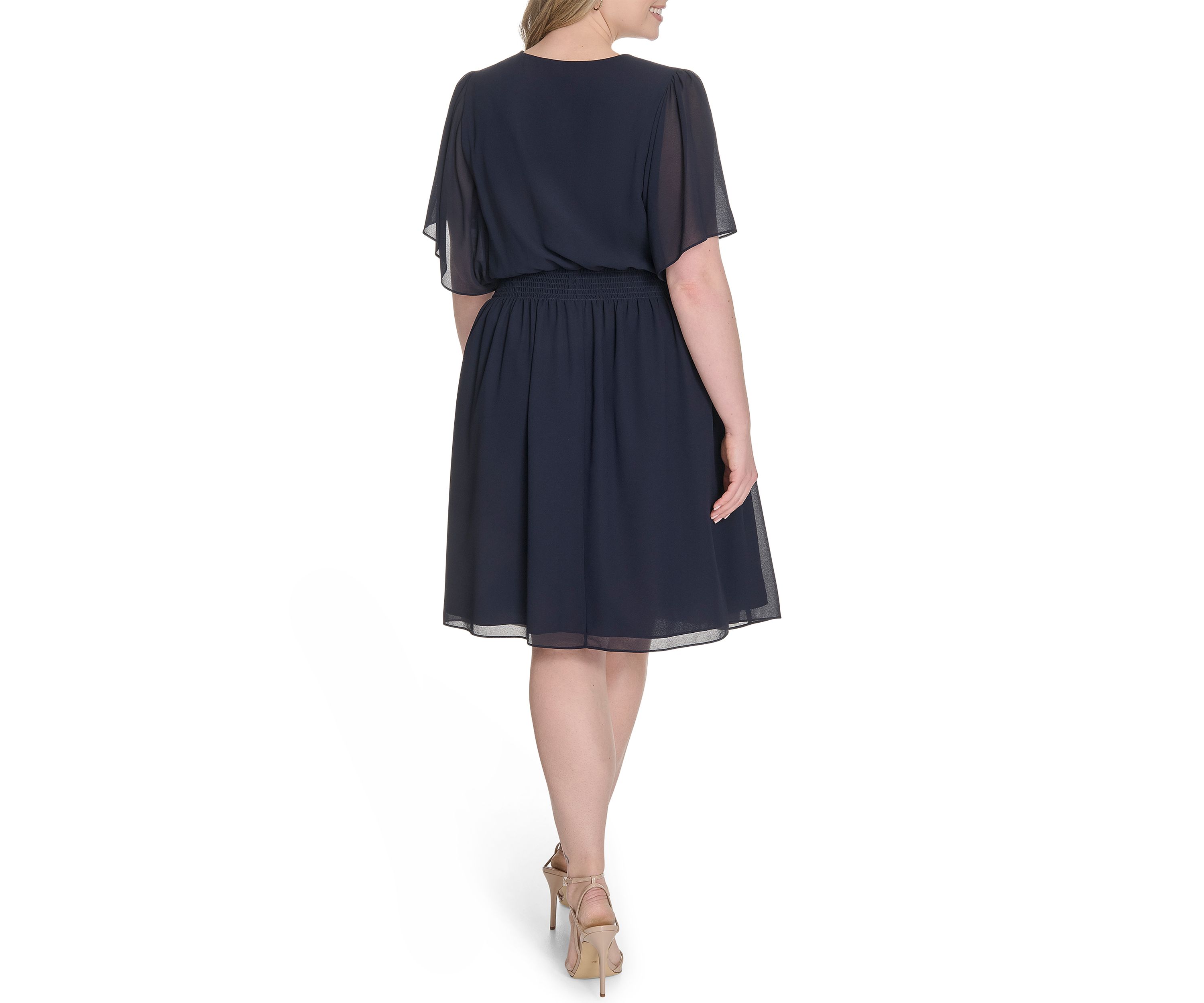 Plus Size Chiffon Fit and Flare Dress