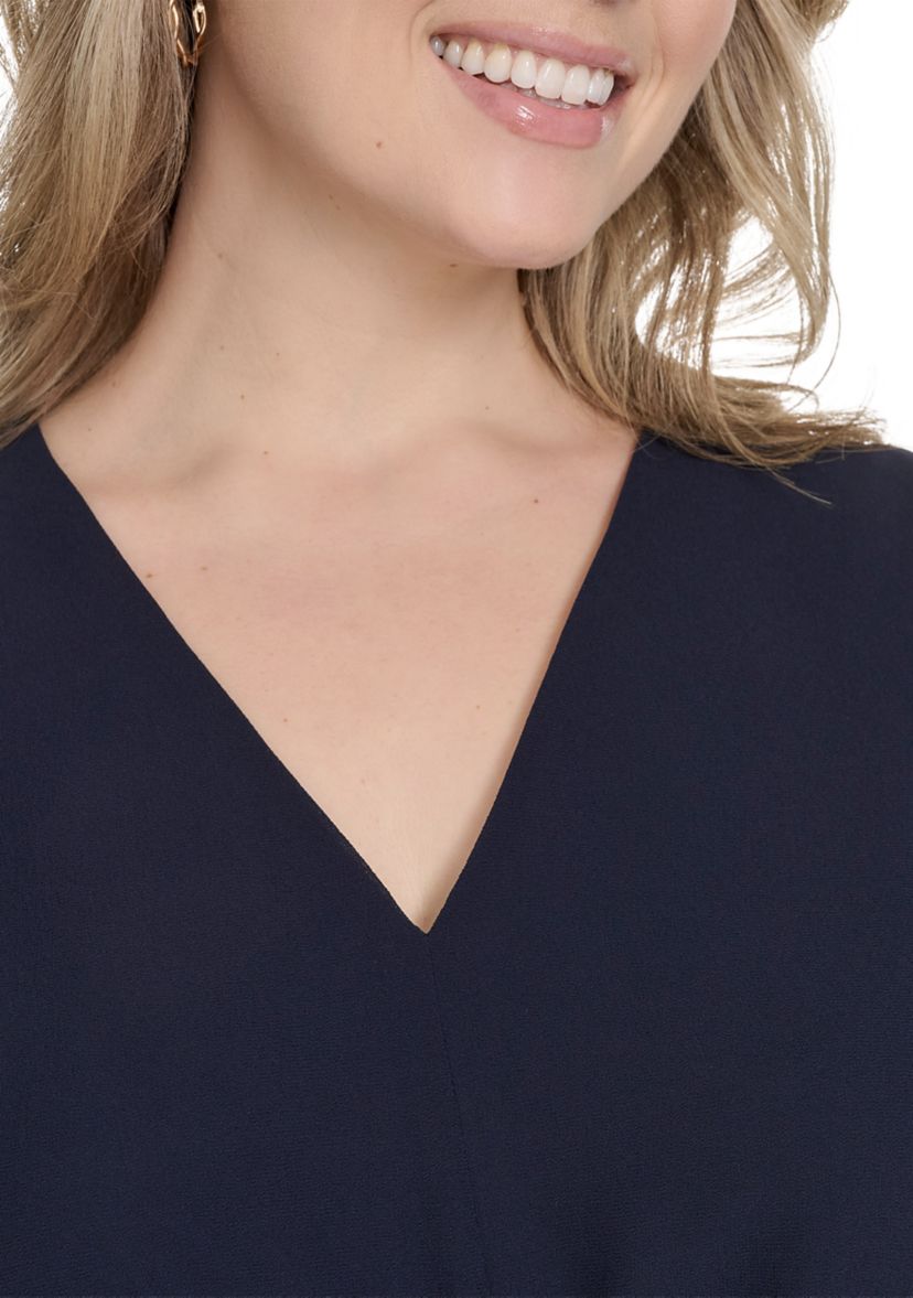 Plus Size Chiffon Fit and Flare Dress