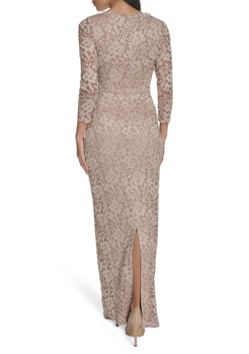Jessica Howard Women's Long Sleeve Shimmer Lace Gown | Belk