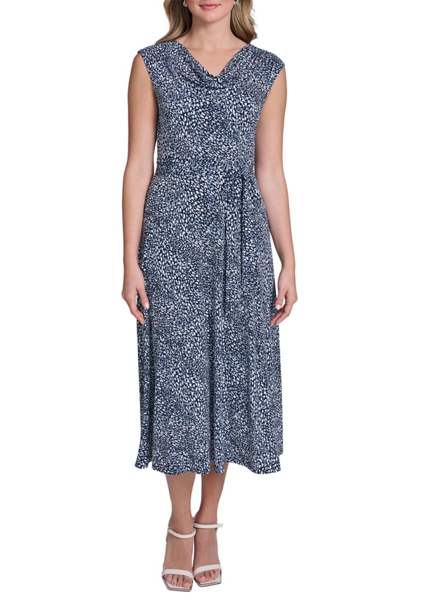 Jessica Howard Women's Sleeveless Cowl Neck Printed A-Line Dress | Belk