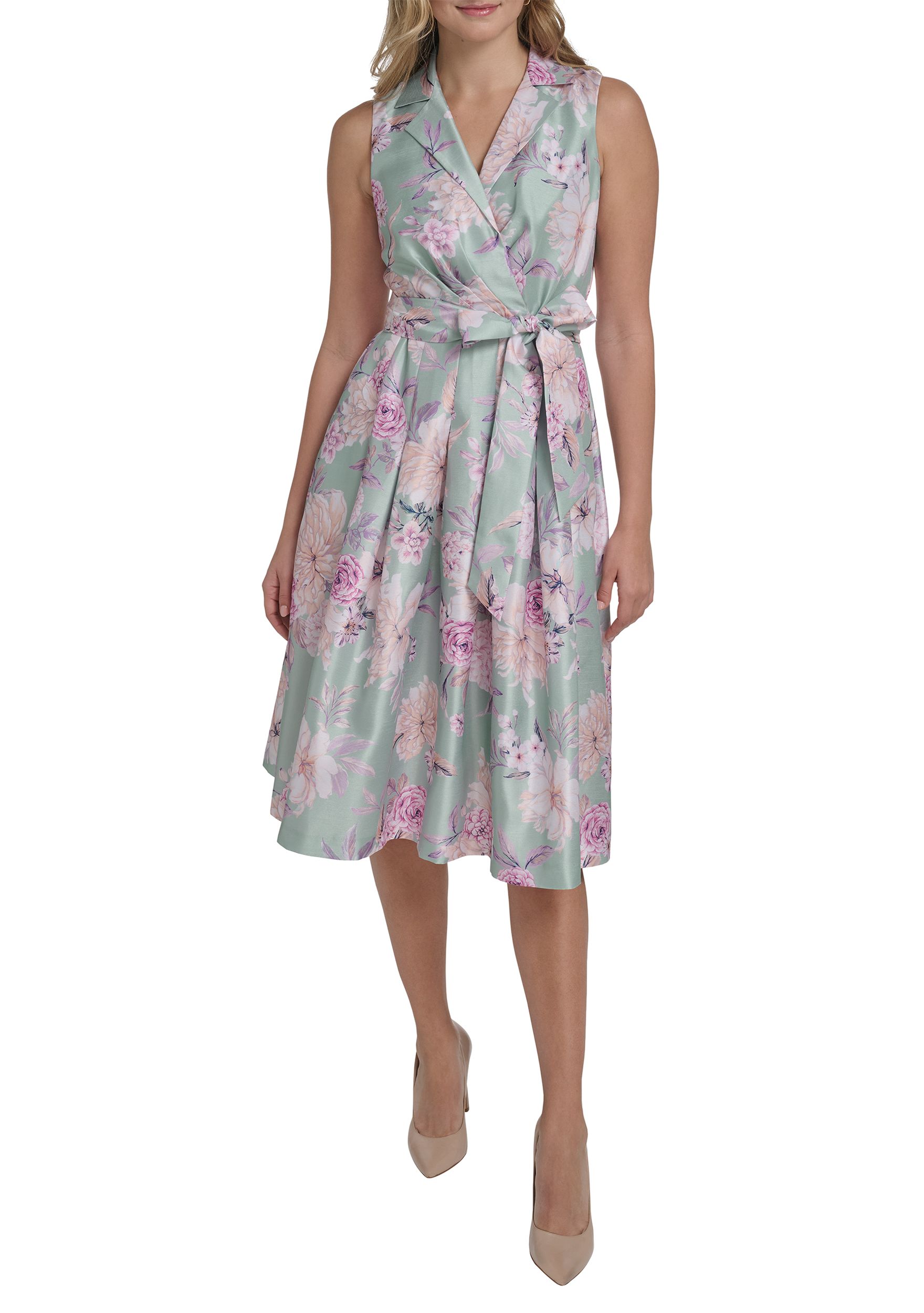 white christmas dresses Abel & Lula Girls Belted Velvet Sparkle Holiday Party Dress