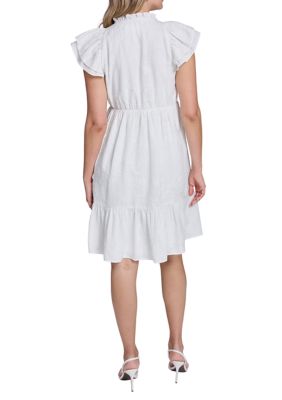 simple elegant graduation dresses Zapaka Women Simple White Graduation Dress Lace Sleeves High Low Engagement Party Dress, White / US4 main image 0