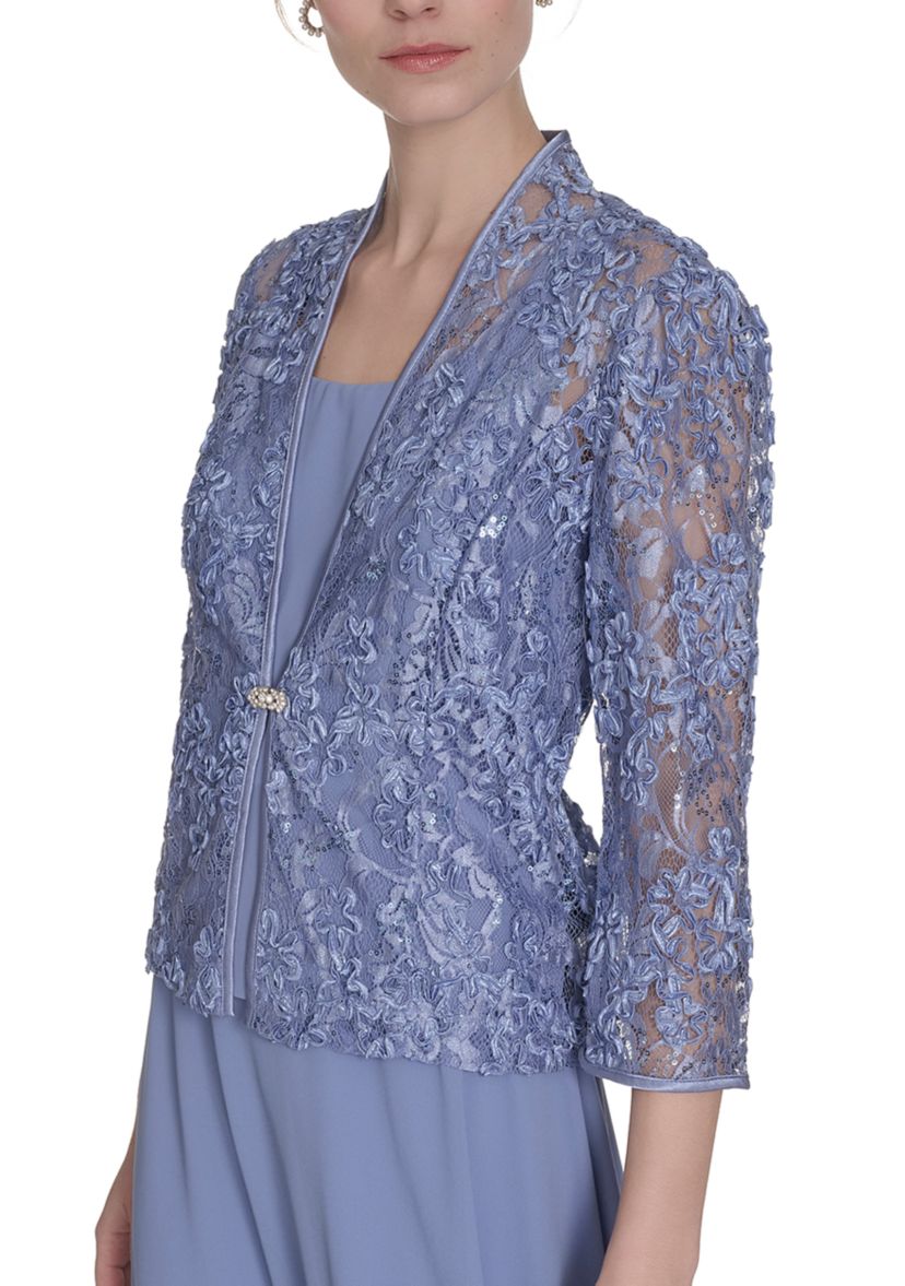 Jessica Howard Women's 3/4 Sleeve Floral Embellished Dress and Jacket Set |  Belk