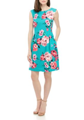 jessica howard cap sleeve textured floral dress