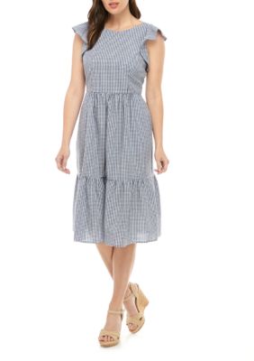 jessica howard sleeveless multi dot asymmetrical hem dres