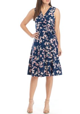 Jessica Howard Sleeveless Faux Wrap Belted Dress | belk