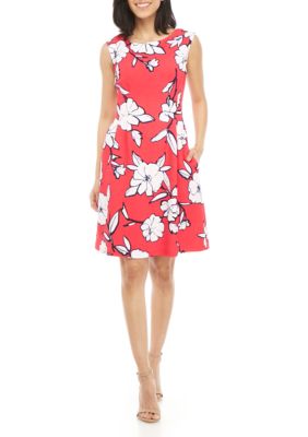 jessica howard cap sleeve textured floral dress