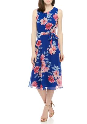 jessica howard sleeveless chiffon dress with self bel