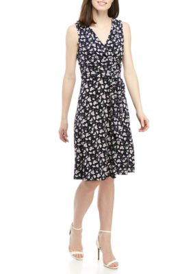 jessica howard sleeveless multi dot asymmetrical hem dres