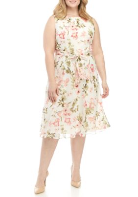 jessica howard sleeveless chiffon dress with bel